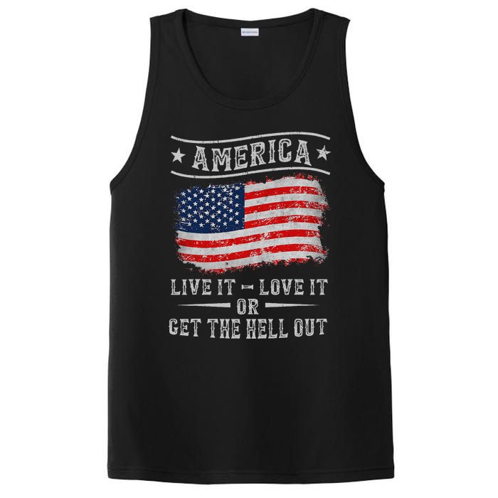 America live it love it or get the hell out 4th of july PosiCharge Competitor Tank