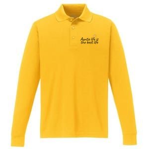 Auntie Life Is The Best Life Cute Heart Aunt Cool Gift Performance Long Sleeve Polo