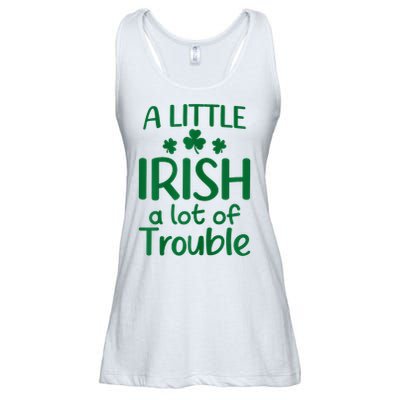 A Little Irish A Lot Of Trouble Irish St Patrick'S Day Ladies Essential Flowy Tank