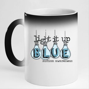 Autism Light It Up Blue Autism Awareness 11oz Black Color Changing Mug