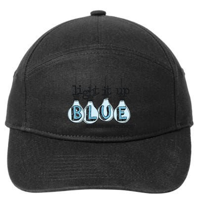 Autism Light It Up Blue Autism Awareness 7-Panel Snapback Hat