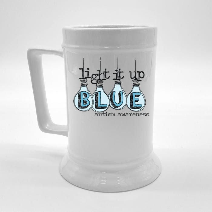 Autism Light It Up Blue Autism Awareness Beer Stein