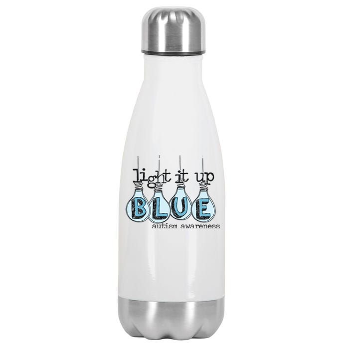 Autism Light It Up Blue Autism Awareness Stainless Steel Insulated Water Bottle