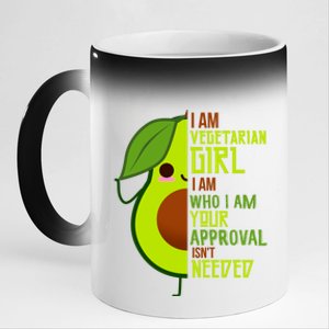 Avocado Lover I Am Vegetarian Strong Positive Cool Gift 11oz Black Color Changing Mug