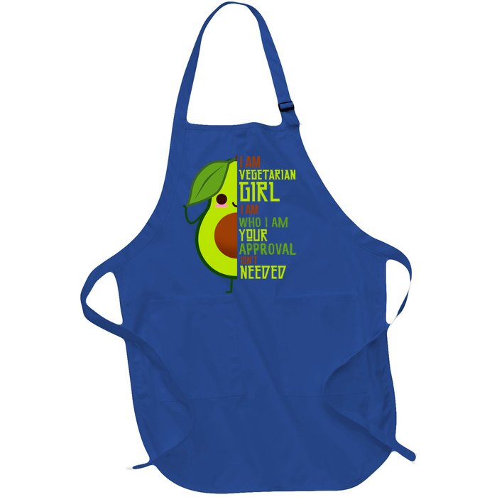 Avocado Lover I Am Vegetarian Strong Positive Cool Gift Full-Length Apron With Pockets