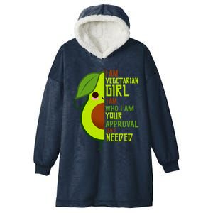 Avocado Lover I Am Vegetarian Strong Positive Cool Gift Hooded Wearable Blanket