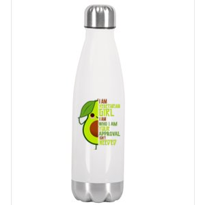 Avocado Lover I Am Vegetarian Strong Positive Cool Gift Stainless Steel Insulated Water Bottle