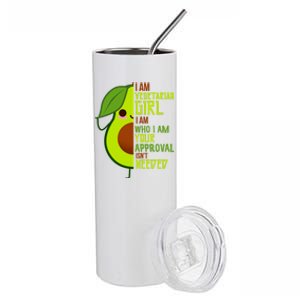 Avocado Lover I Am Vegetarian Strong Positive Cool Gift Stainless Steel Tumbler