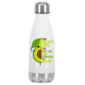 Avocado Lover I Am Vegetarian Strong Positive Cool Gift Stainless Steel Insulated Water Bottle