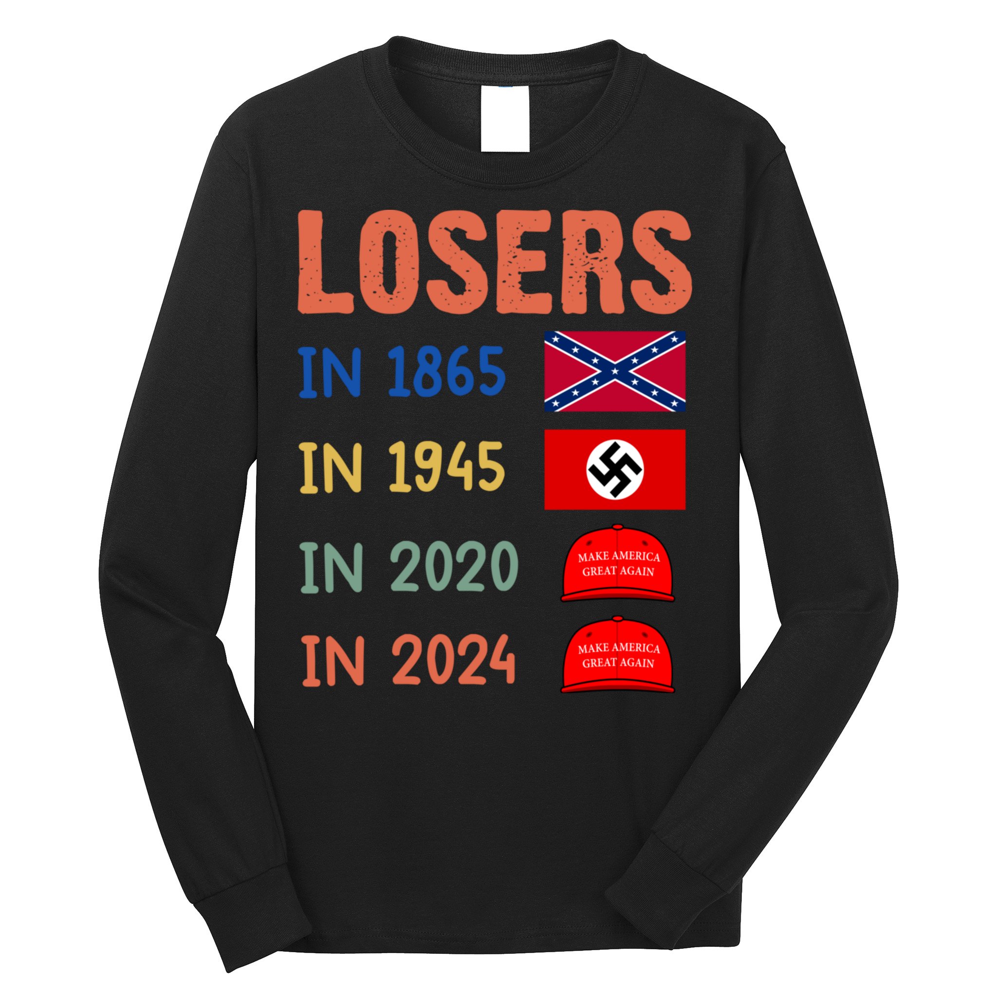 Antitrump Losers In 1865 Losers In 1945 Losers In 2020 Long Sleeve Shirt
