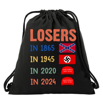 Antitrump Losers In 1865 Losers In 1945 Losers In 2020 Drawstring Bag