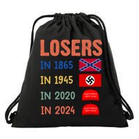 Antitrump Losers In 1865 Losers In 1945 Losers In 2020 Drawstring Bag