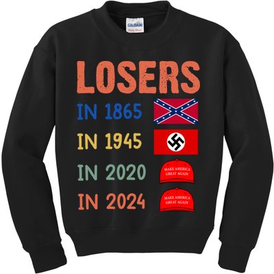 Antitrump Losers In 1865 Losers In 1945 Losers In 2020 Kids Sweatshirt