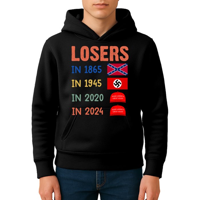 Antitrump Losers In 1865 Losers In 1945 Losers In 2020 Kids Hoodie