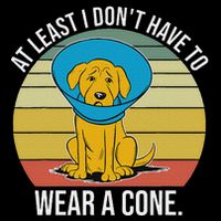 At Least I DonT Have To Wear A Cone Funny Drawstring Bag