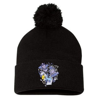 Alice In Wonderland Pom Pom 12in Knit Beanie