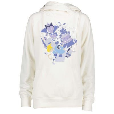 Alice In Wonderland Womens Funnel Neck Pullover Hood