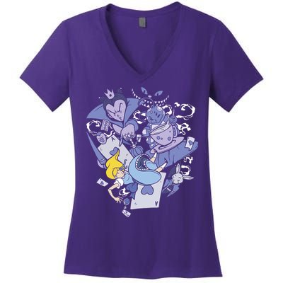 Alice In Wonderland Women's V-Neck T-Shirt