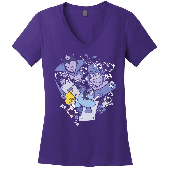 Alice In Wonderland Women's V-Neck T-Shirt