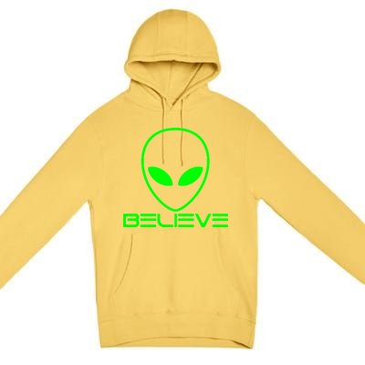 Alien Believe Funny Science Premium Pullover Hoodie