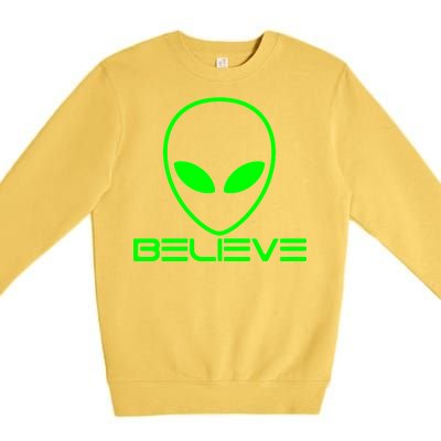 Alien Believe Funny Science Premium Crewneck Sweatshirt