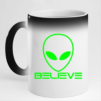 Alien Believe Funny Science 11oz Black Color Changing Mug