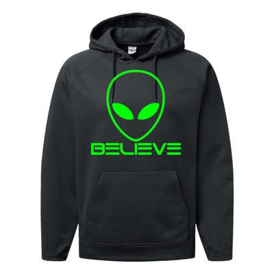 Alien Believe Funny Science Performance Fleece Hoodie