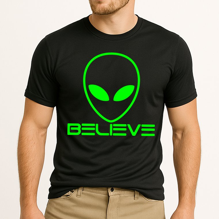Alien Believe Funny Science Performance Shirt