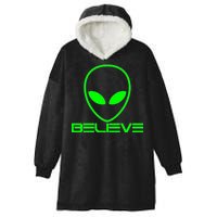 Alien Believe Funny Science Hooded Wearable Blanket