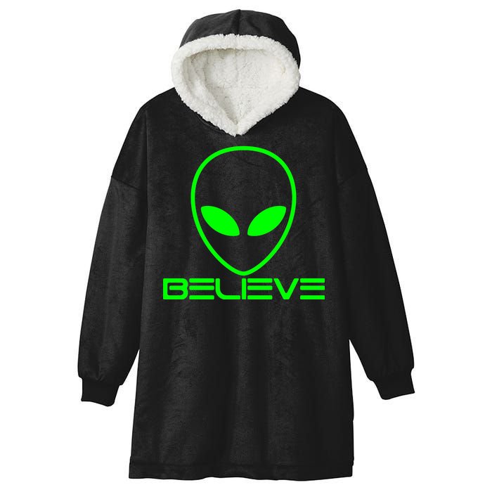 Alien Believe Funny Science Hooded Wearable Blanket