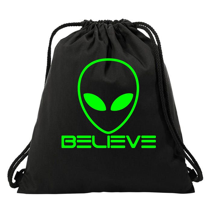 Alien Believe Funny Science Drawstring Bag