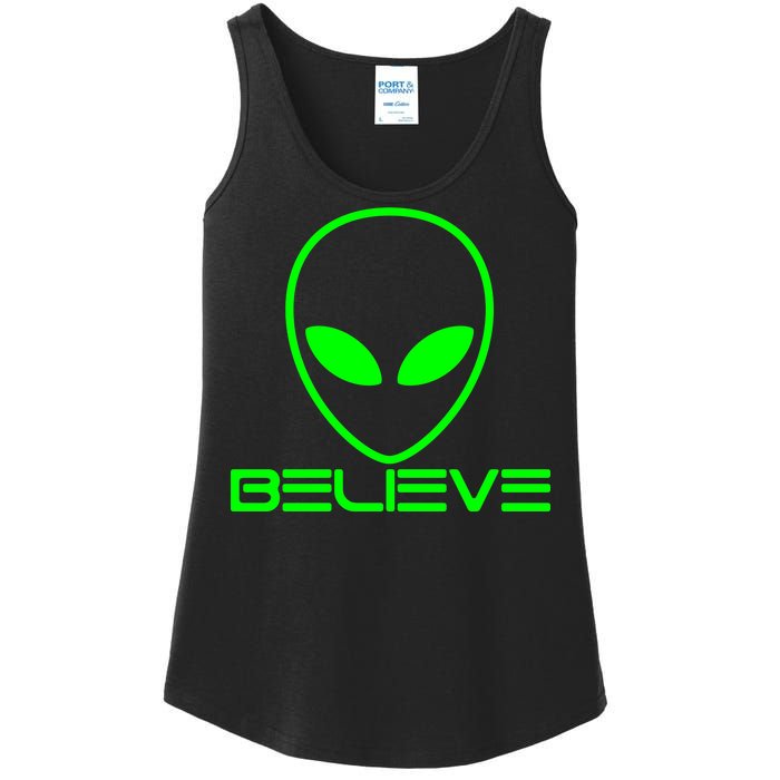 Alien Believe Funny Science Ladies Essential Tank