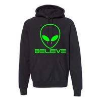 Alien Believe Funny Science Premium Hoodie