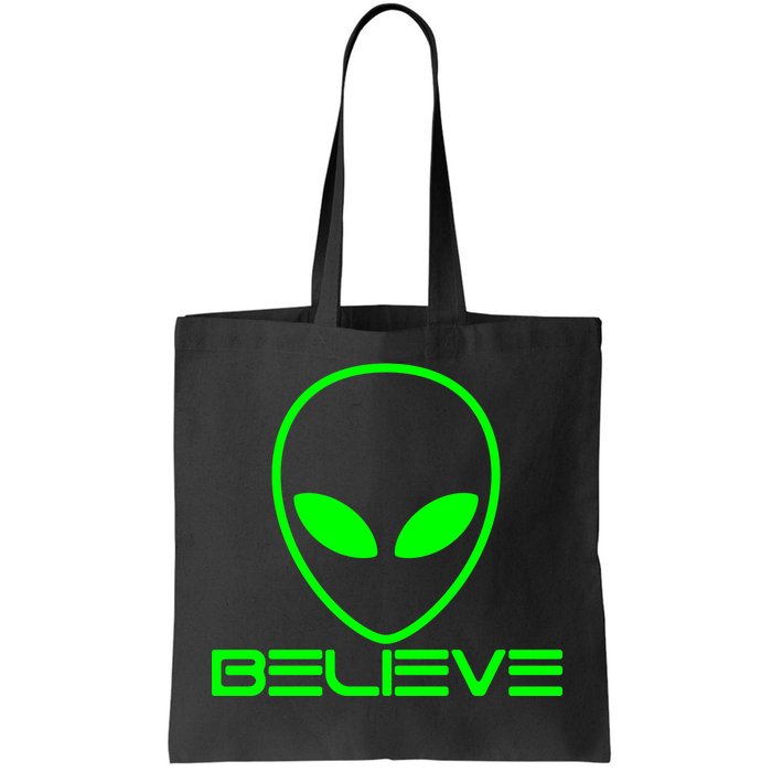 Alien Believe Funny Science Tote Bag