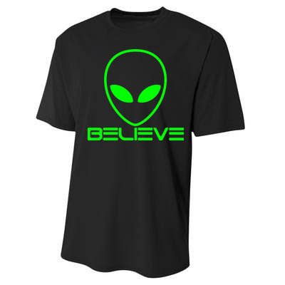 Alien Believe Funny Science Performance Sprint T-Shirt