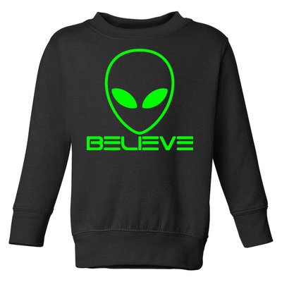 Alien Believe Funny Science Toddler Sweatshirt