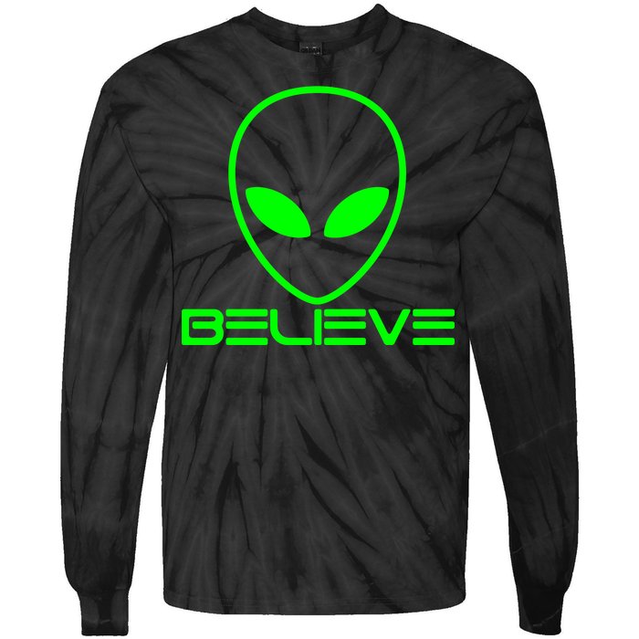 Alien Believe Funny Science Tie-Dye Long Sleeve Shirt