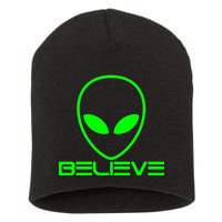 Alien Believe Funny Science Short Acrylic Beanie