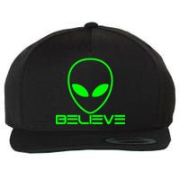 Alien Believe Funny Science Wool Snapback Cap