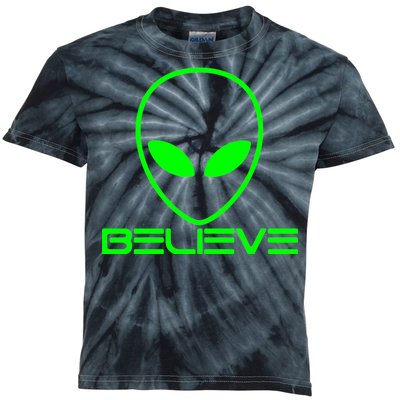 Alien Believe Funny Science Kids Tie-Dye T-Shirt