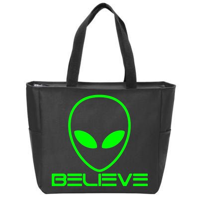 Alien Believe Funny Science Zip Tote Bag