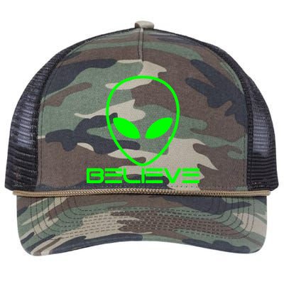 Alien Believe Funny Science Retro Rope Trucker Hat Cap