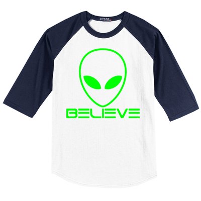 Alien Believe Funny Science Baseball Sleeve Shirt