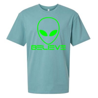 Alien Believe Funny Science Sueded Cloud Jersey T-Shirt