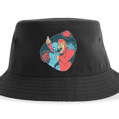 Alien Bigfoot Karaoke Sustainable Bucket Hat