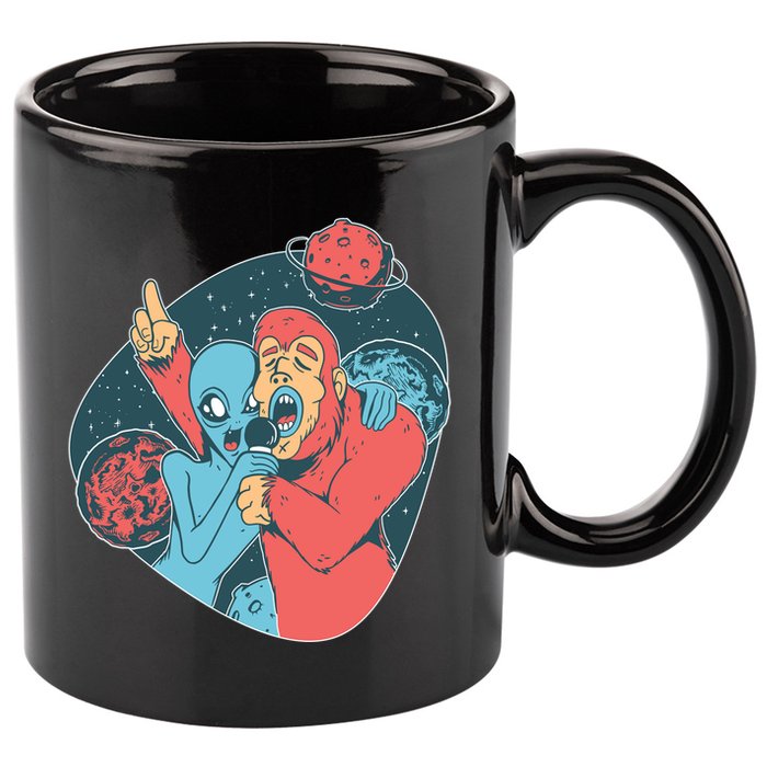Alien Bigfoot Karaoke 11oz C Handle Ceramic Mug