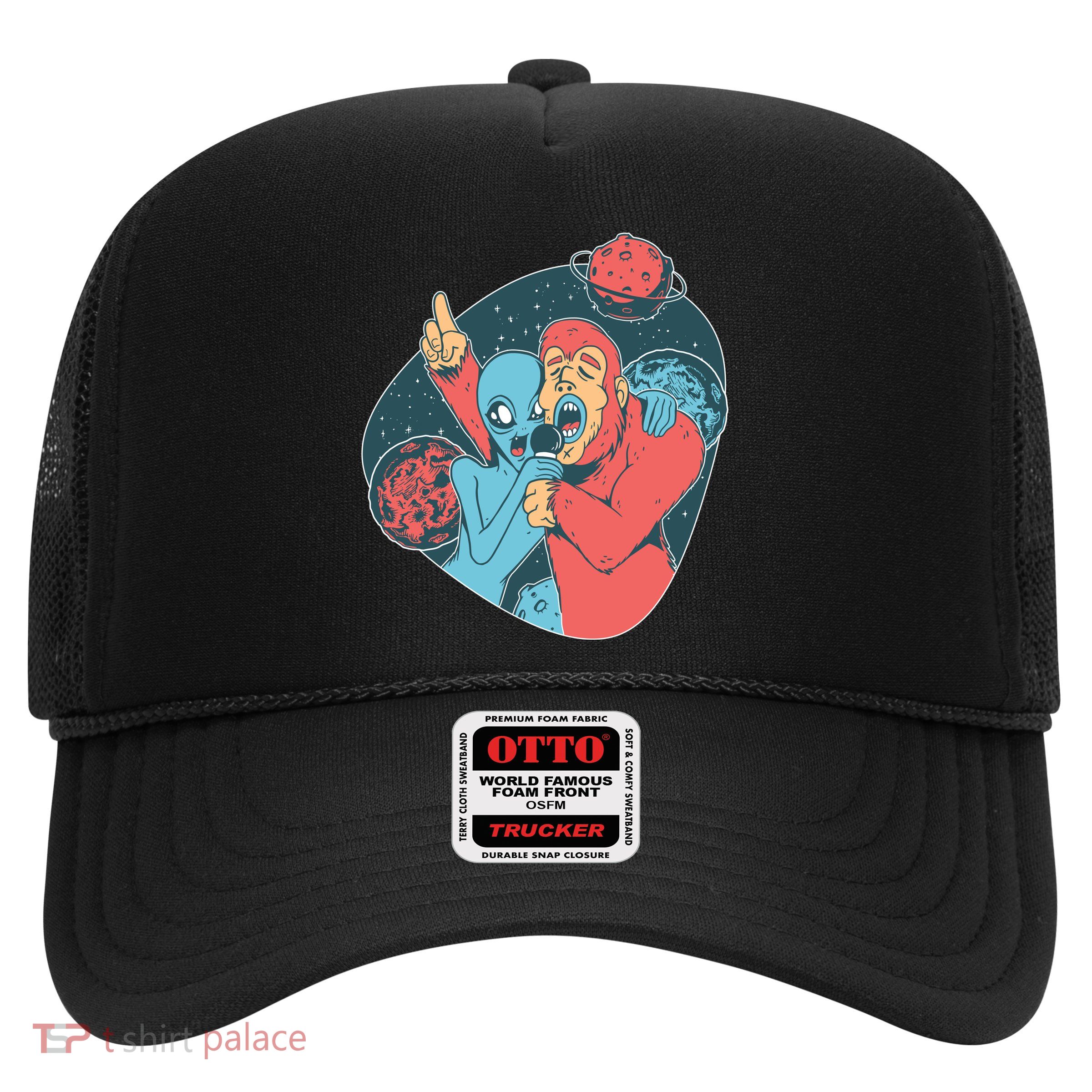 Alien Bigfoot Karaoke Trucker Hat