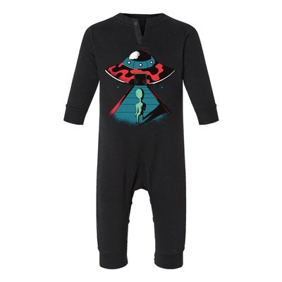 Alien Entering UFO Infant Fleece One Piece