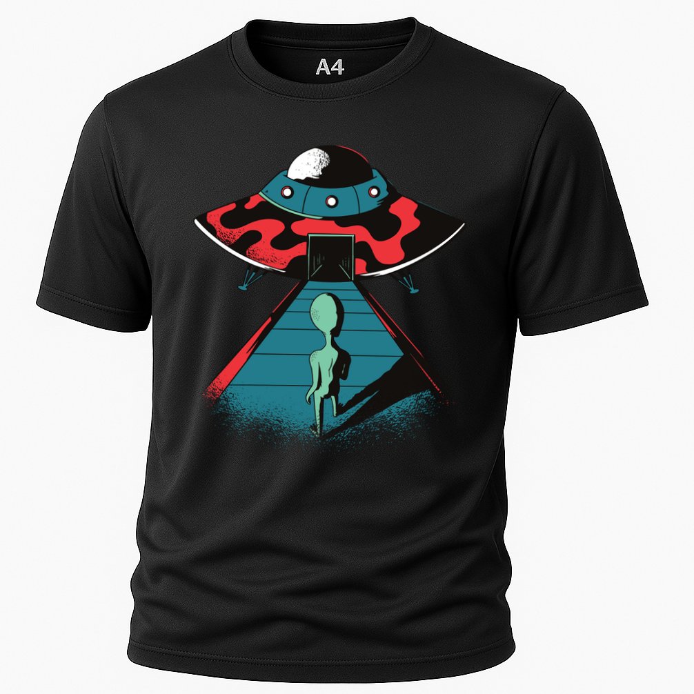 Alien Entering UFO Performance Shirt