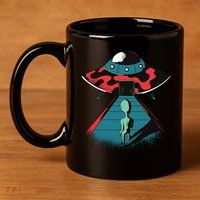 Alien Entering UFO 11oz C Handle Ceramic Mug